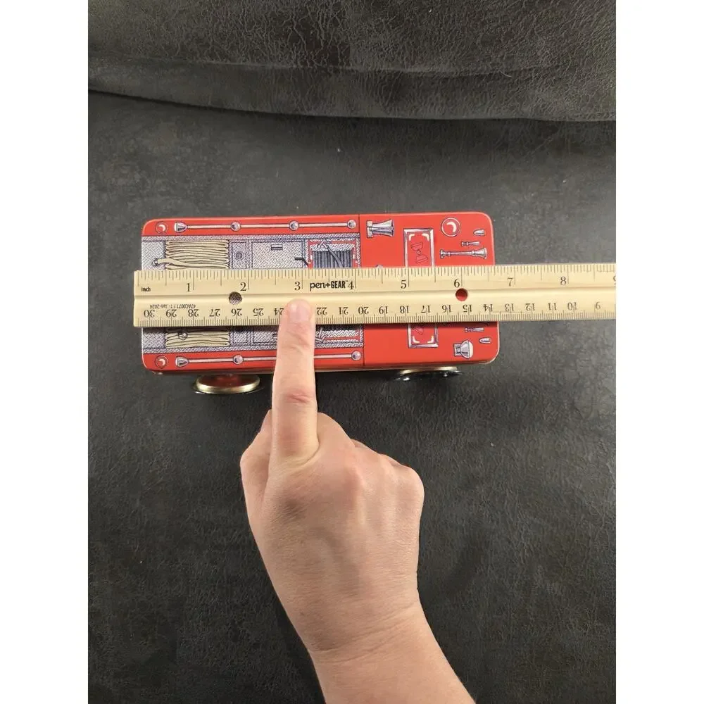 Vintage Keller-Charles Philadelphia Fire Truck Tin Litho Rolling Wheels Dog F.D.
